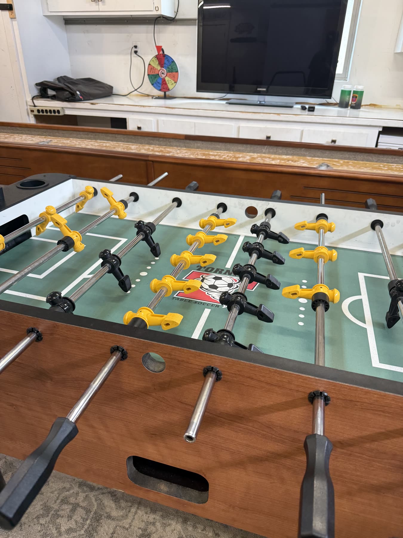 The foosball field from above