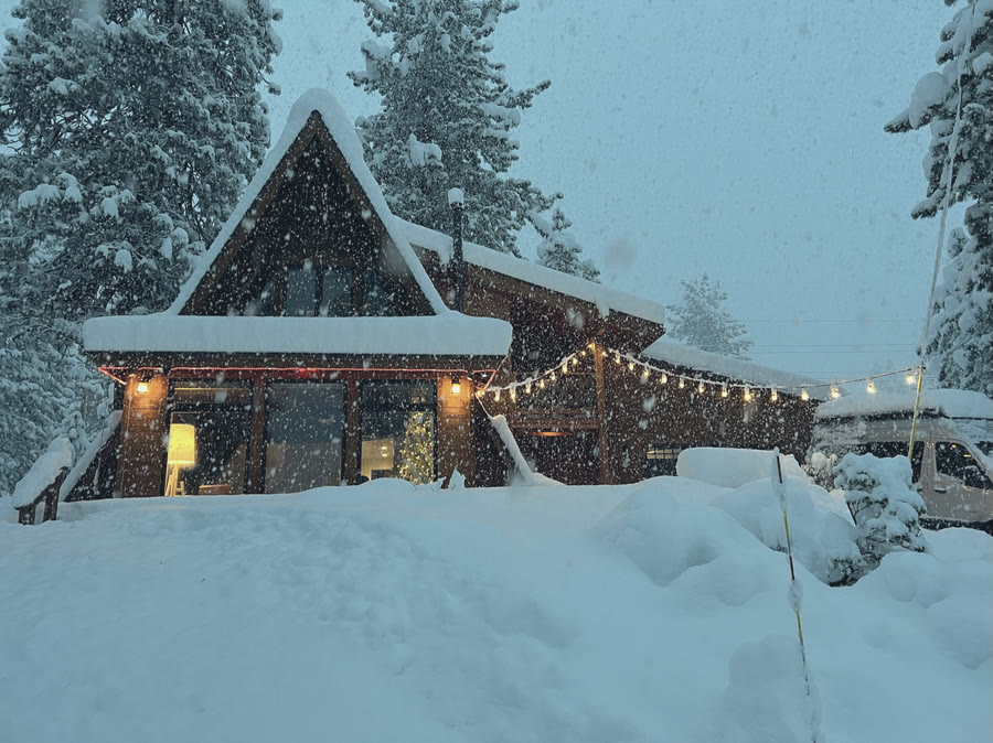 The A-frame in falling snow